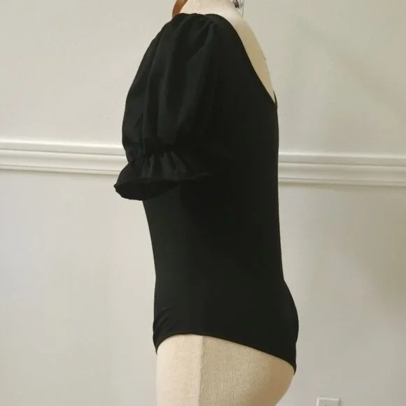 Bodysuit Flaunt Your Curves in This Sexy & Stylish Puff Sleeve ! - Picture 5 of 14